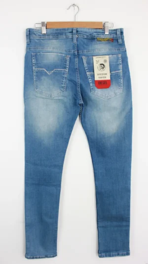 Jean Premium de alta calidad para hombre, corte moderno, color azul hielo con desgastes