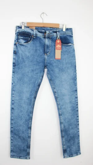 Jean Premium de alta calidad para hombre, corte moderno, color azul nevado