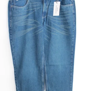Jean Premium de alta calidad para hombre, corte moderno, color azul medio, bordado CK en monedero